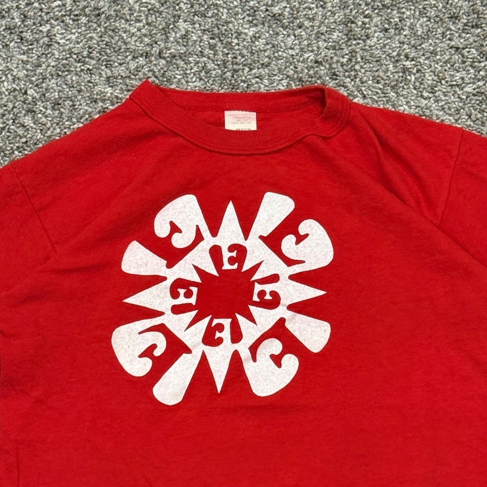 TRUE VTG 70s Emma Willard School Red TShirt Size S Cotton Crew Neck 17.5x23 RARE